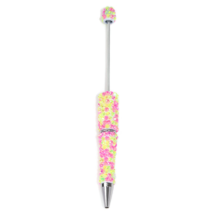 Wholesale Creative DIY full diamond beaded ballpoint pen multicolor plastic beaded pen hand-set diamond beaded pen