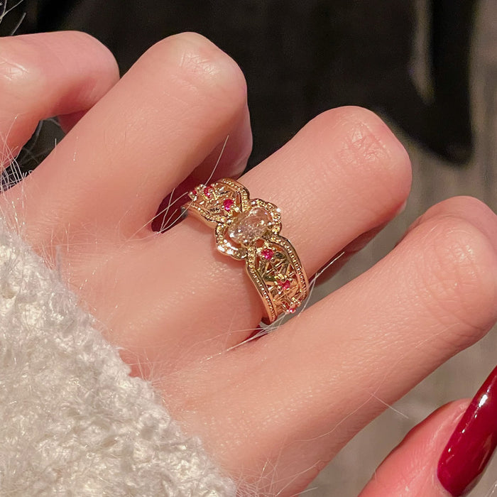 Wholesale Vintage Open End Ring with Full Diamond Zirconia Micro Inlay, Unique Design, High End, Personalized Accessory