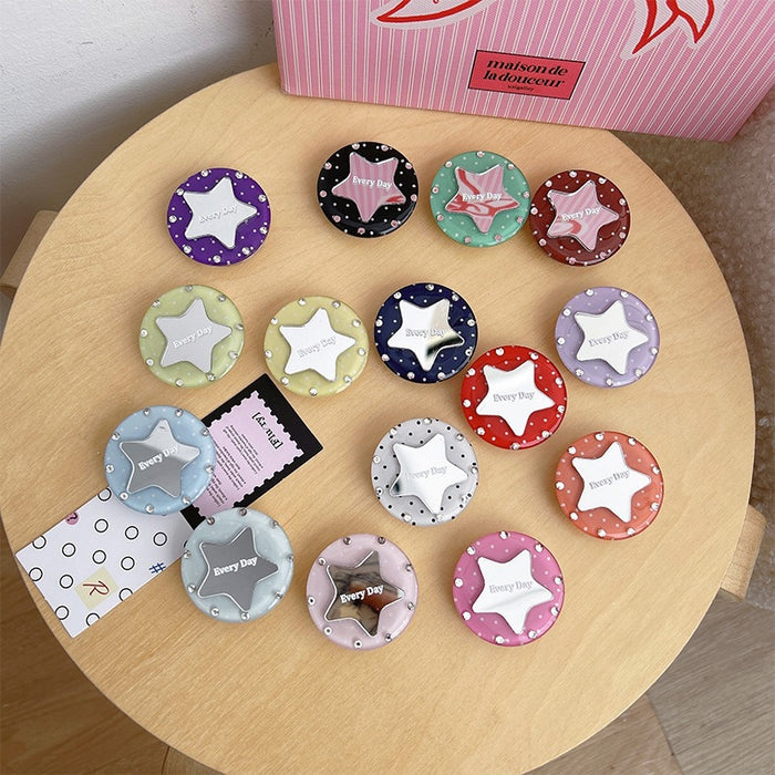 Wholesale Acrylic Rhinestone Star Mirror Phone Grip Stand