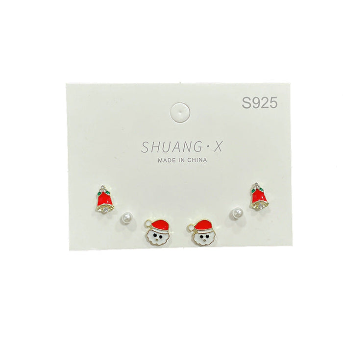 Wholesale Alloy Earrings Christmas Snowflake Elk Set JDC-ES-shuangx004