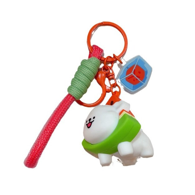 Wholesale Cute puppy keychain cartoon puppy schoolbag hanging price car keychain claw machine small gift