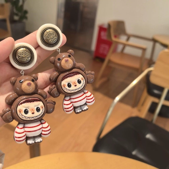 Wholesale Handmade Cartoon Silver Needle Niche Design Earrings