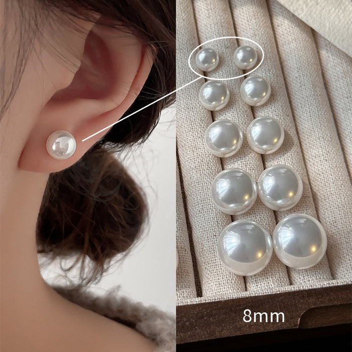 Wholesale  white pearl earrings female S925 silver needle  earrings
