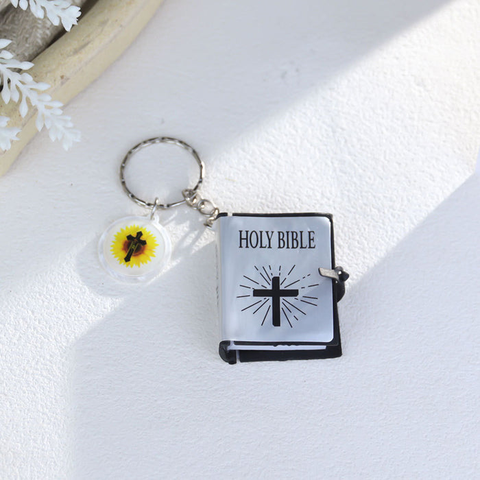 Wholesale Cross mini toy keychain Bible bag pendant
