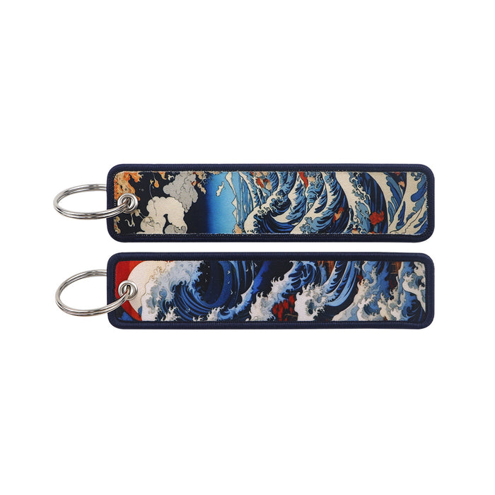 Wholesale Japanese Wave Weaving Marks Keychain Fabric Keychain Accessories