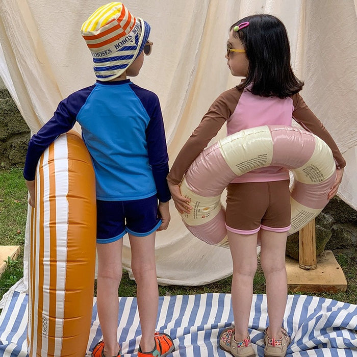 Wholesale Children's swimwear, sunscreen quick drying long sleeved swimsuit, split body western-style swimming suit