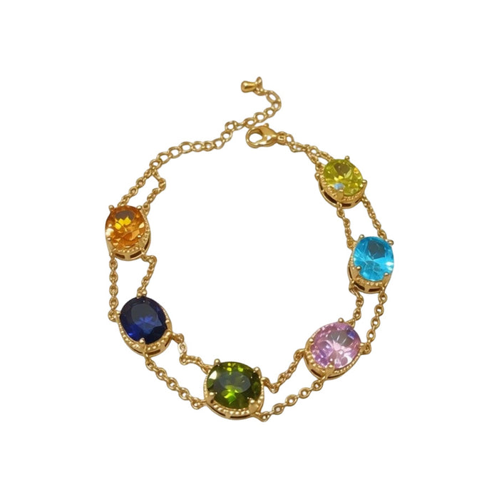 Wholesale Trendy Zircon Flower Bracelet Copper Jewelry Accessory