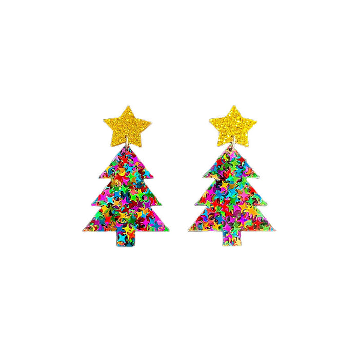 Wholesale Christmas Tree Rainbow Koala Dinosaur Cactus Gingerbread Man Acrylic Earrings JDC-ES-Qiany006