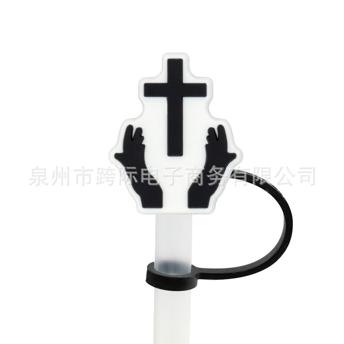 Wholesale Series Cartoon Straw Cover Straw Cap Silicone Dust Stopper Cute Anime Straw Decoration Cross border