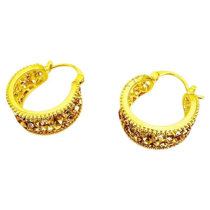 Wholesale Autumn temperament versatile full diamond circle earrings, high-end earrings