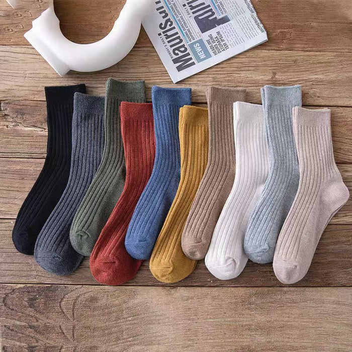 Wholesale Socks, mid tube, autumn long socks, anti odor, retro color, pile socks