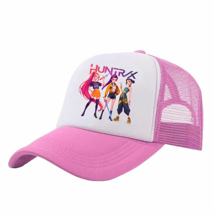 Wholesale KPOP Adjustable Casual Cartoon Print Mesh Baseball Cap