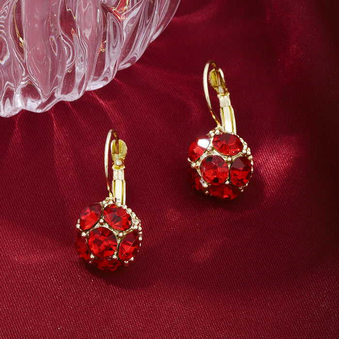 Wholesale red earrings niche design ear buckle fashion Joker