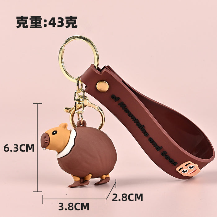 Wholesale Mythical Creatures PVC Keychain Cute Monkey and Banana Design Bag Charm Boutique MOQ≥10