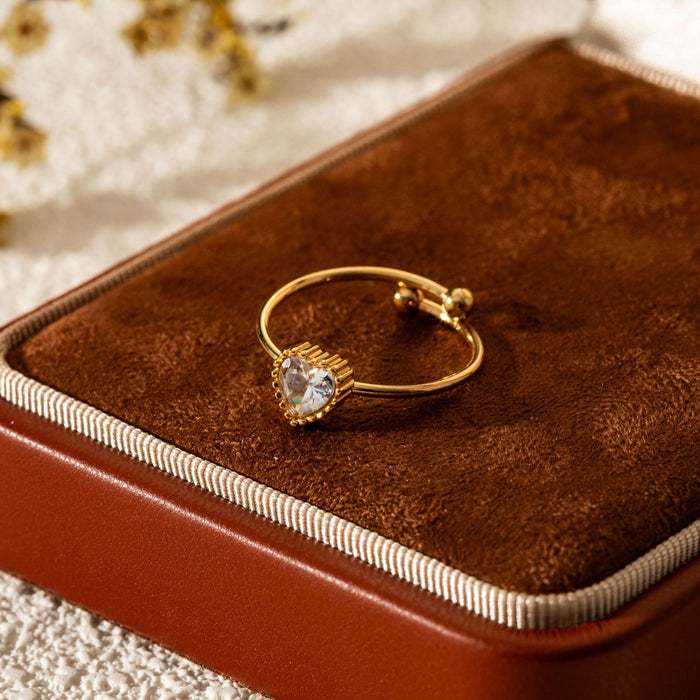 Wholesale Titanium steel ring does not fade, simple diamond inlaid stainless steel tail ring, fashionable and trendy accessory