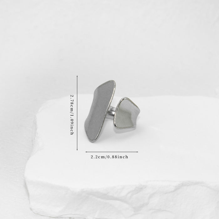 Wholesale Wide face irregular stainless steel ring, ultra wide face simple and fashionable, personalized and open design, titanium steel ring