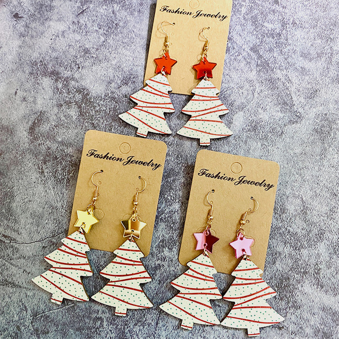 Wholesale  Christmas Tree Wood Earrings ing Multicolor Multicolor Earrings