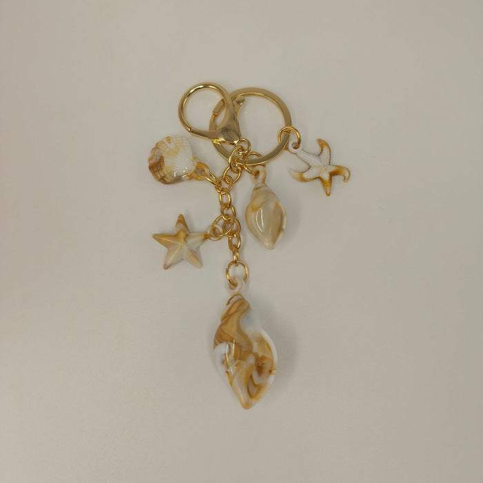 Wholesale Seaside Vacation Ocean Series Conch Starfish Pentagram Keychain