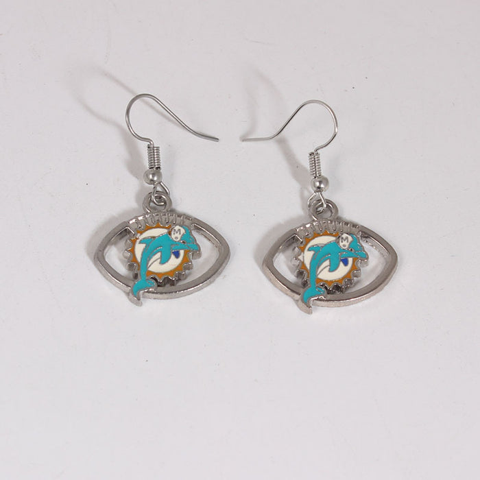 Wholesale team earrings earrings  rugby shape earrings lightning cowboy chief pirate Steelman