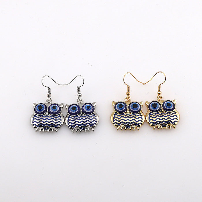 Wholesale Alloy Owl Demon Eye Earrings JDC-ES-Dagou004