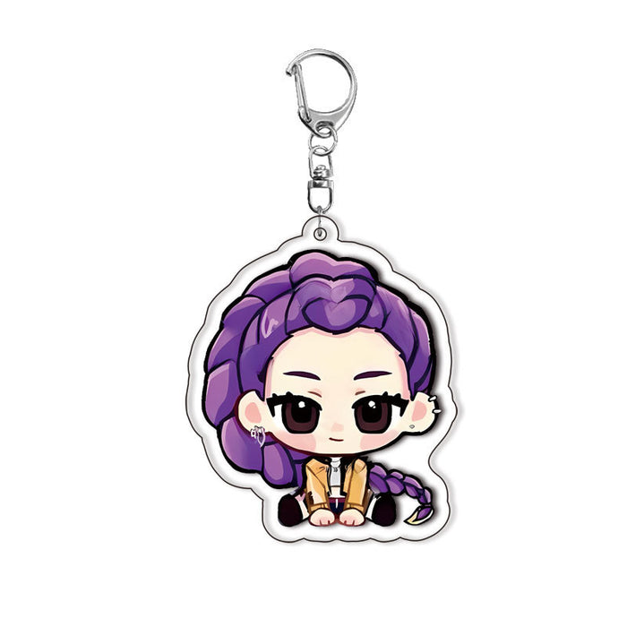 Wholesale Double-sided acrylic keychain with interlayer design  anime character backpack accessory