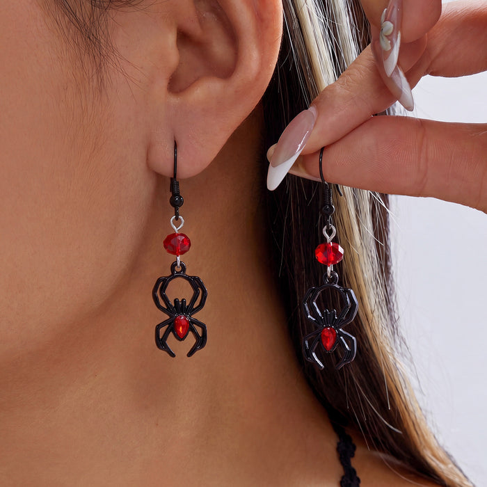 Wholesale Orange Skull Tassel Earrings Party Jewelry Accessory Alloy Electroplated