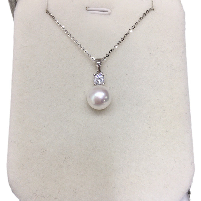 Wholesale  Pearl Freshwater Pearl Pendant Princess S925  Silver Pearl Necklace Clavicle Chain