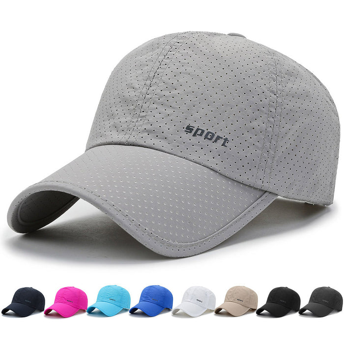 Wholesale Lightweight and quick drying perforated duckbill cap for outdoor sun protection, casual fishing cap, baseball cap