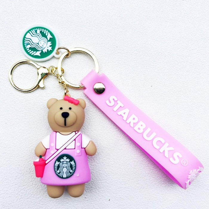 Wholesale Soft rubber cute bear cartoon keychains
