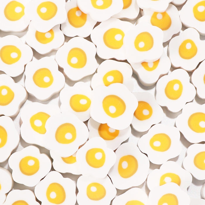 Wholesale 100PCS Polymer Clay Fried Egg Cartoon Loose Beads JDC-BDS-LiuXia008