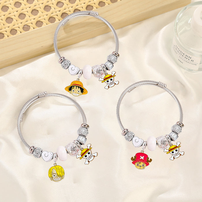 Wholesale Anime Stainless Steel Pendant Bracelet Fashion Jewelry Accessory for Women MOQ≥2