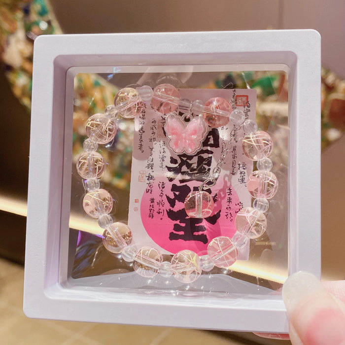 Wholesale Glass Butterfly Bracelet Trendy Handmade Fashion Accessory MOQ≥3