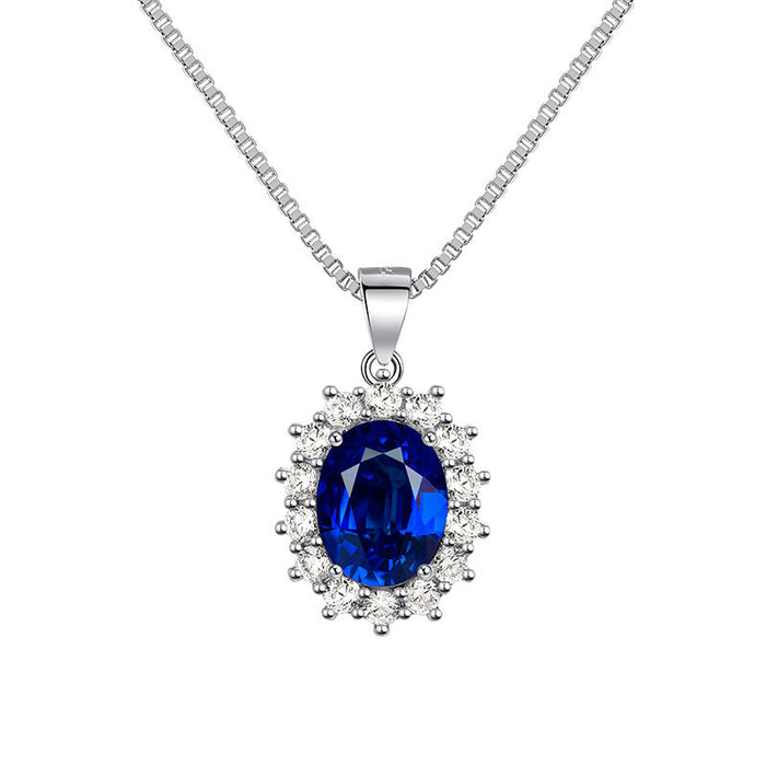 Wholesale Multi-color Pendant Necklace  Round Sapphire Sunflower Necklace