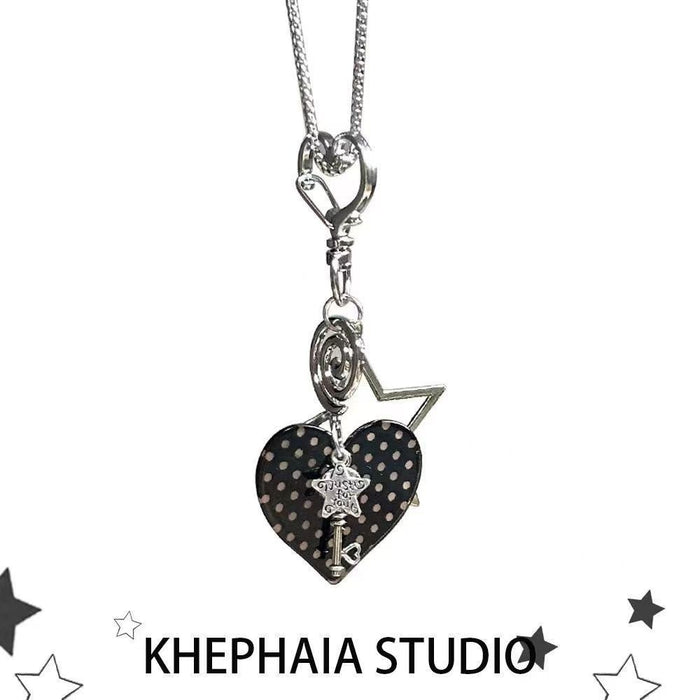 Wholesale Polka Dot Star Music Note Necklace Trendy Long Chain Fashion Accessory