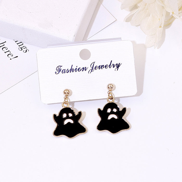 Wholesale Metal Electroplated  Earrings Pumpkin Ghost Pendant Fashion Jewelry Accessory for Women