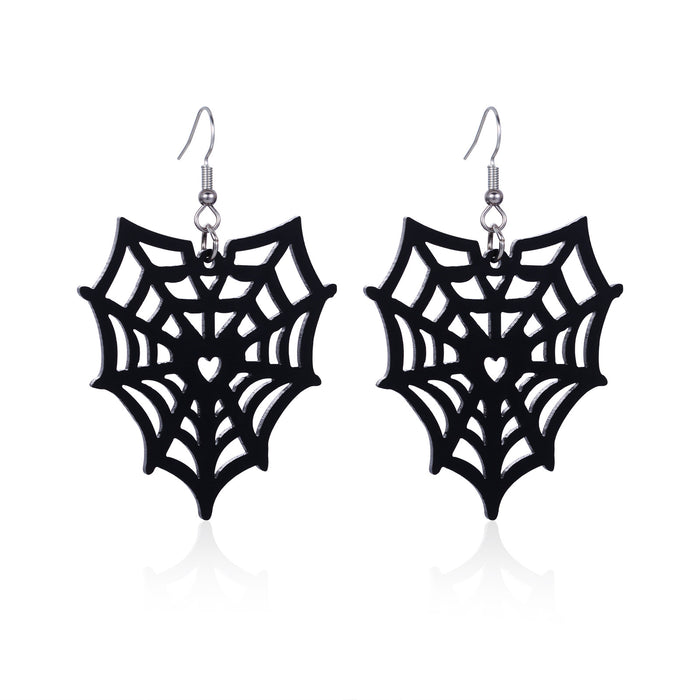 Wholesale Halloween Series Skull Frame Ghost Pumpkin Spider Bat Zinc Alloy Earrings JDC-ES-BinL007