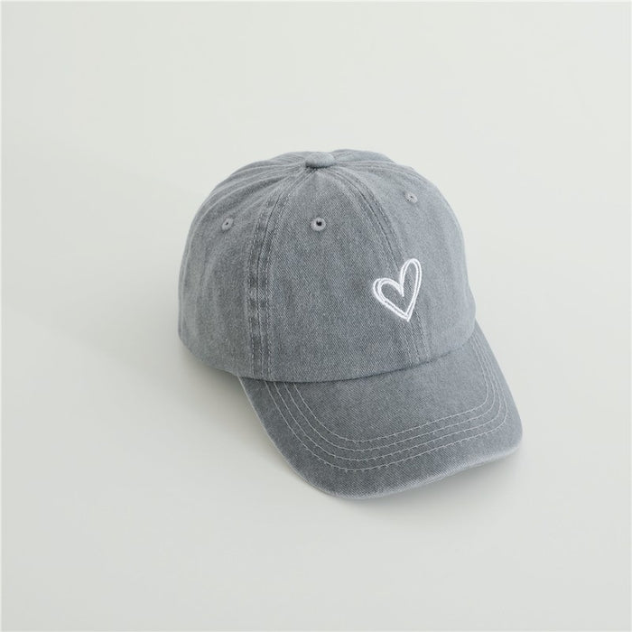 Wholesale Children's Duck Tongue Hat Baby Retro Washed Cowboy Double Love Embroidered Sunshade Baseball Hat