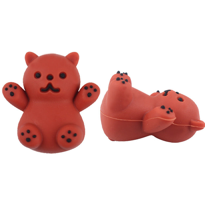 Wholesale Cartoon 3D Bear Silicone Focal Beads JDC-BDS-GuangTian012