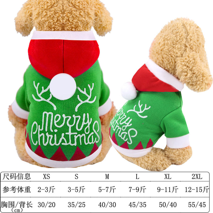 Wholesale Dogs Christmas Pet Supplies Clothes  Cotton Coat Autumn and Winter Elk Cat and Dog Clothes
