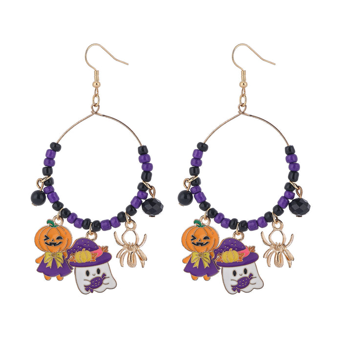 Wholesale  themed earrings,  black and white,  orange and purple  main color earrings