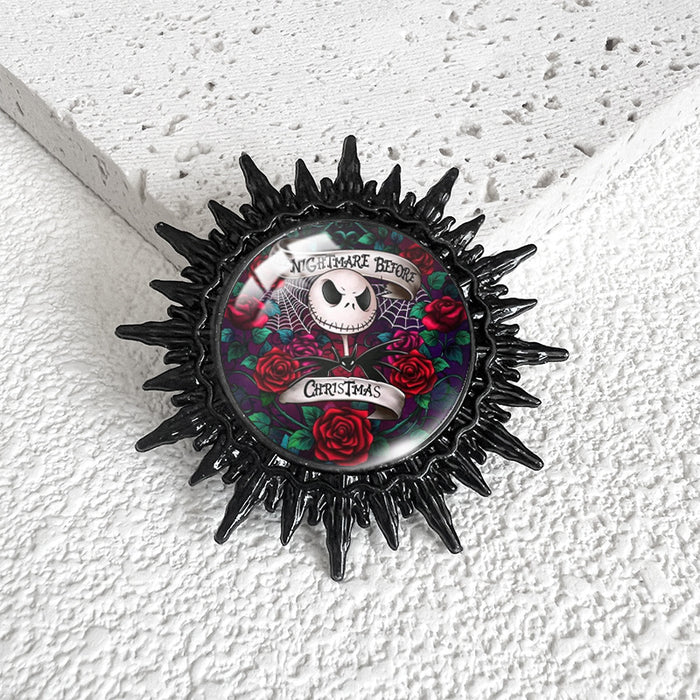 Wholesale  series Christmas night e swimming Black Time gem metal brooch  Black Devil badge