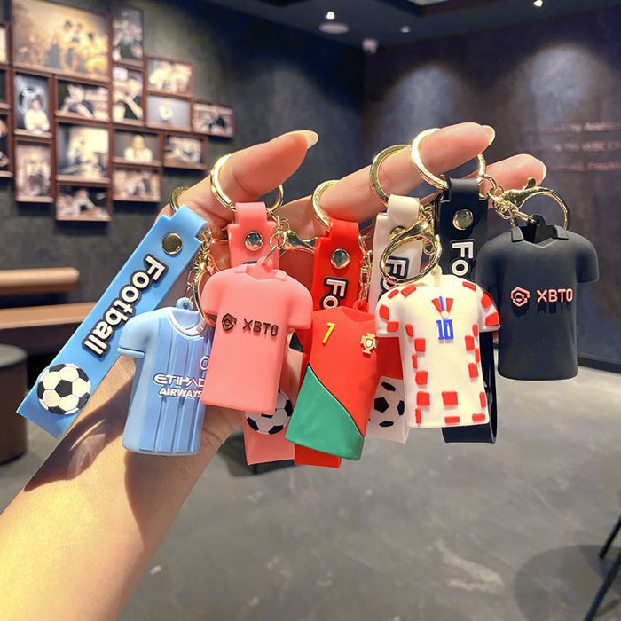 Wholesale Football jersey keychain,  cartoon doll,  school bag pendant,  car keychain