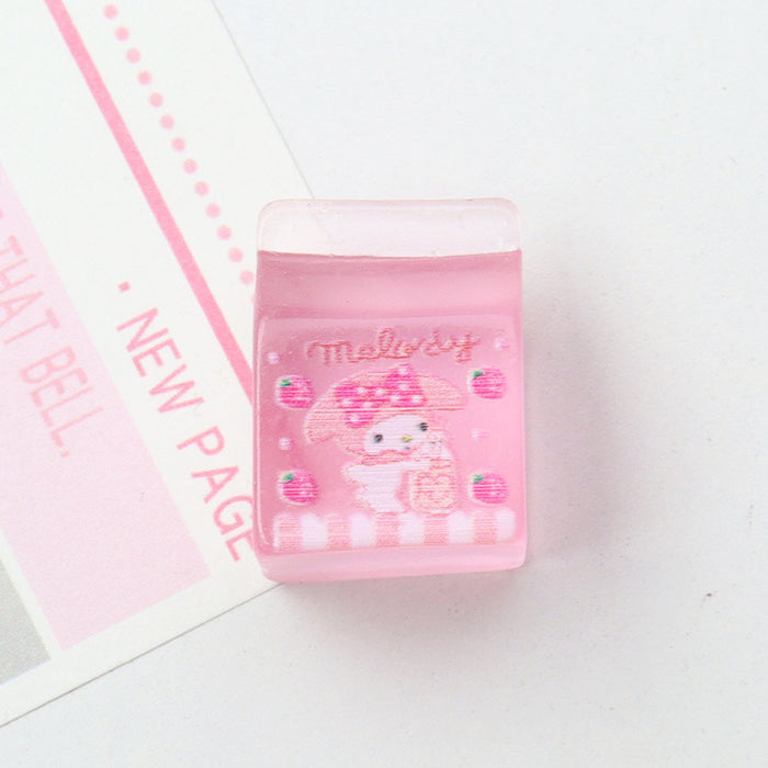 Wholesale 10pcs Mini Luminous Milk Box DIY Resin Accessories JDC-FK-YaoL013