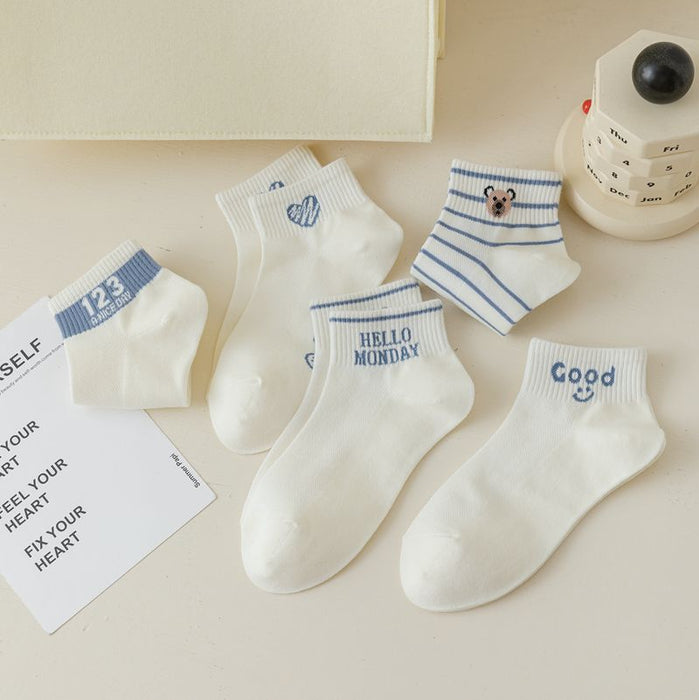 Wholesale Sock mouth letter short socks cotton boat socks thin cotton socks