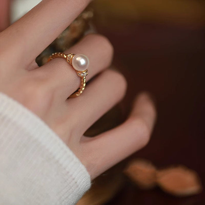 Wholesale Pearl ring niche design fashionable index finger ring personalized light luxury ring