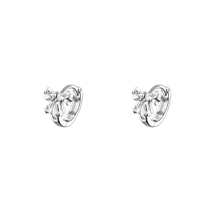 Wholesale Silver Needle Bow Earrings Circle Earrings