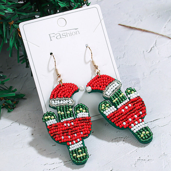 Wholesale Christmas Beaded Series Earrings