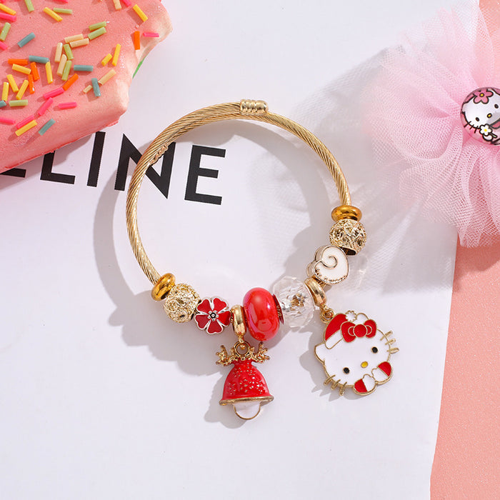 Wholesale Christmas series of cute cartoon-themed stainless steel bracelets