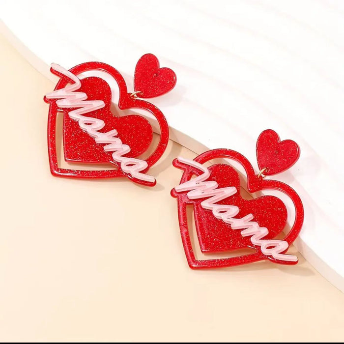 Wholesale Acrylic Mother's Day Letter Love Earrings JDC-ES-AnDao003