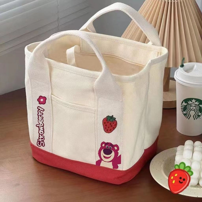 Wholesale Cartoon Embroidered Canvas Bag Baoma Going Out Handbag Lunch Bag Office Handbag Storage Bag